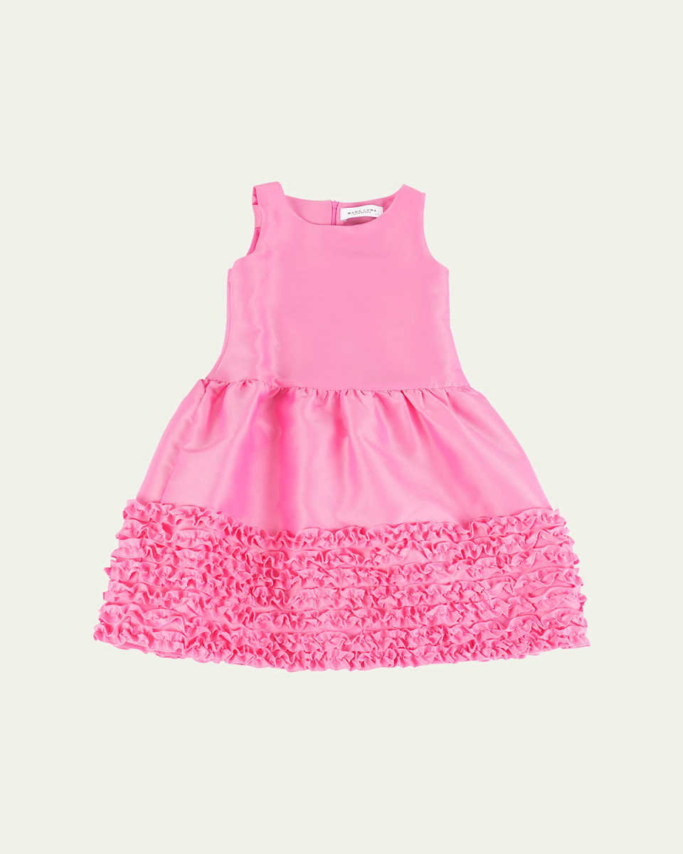 Girl's Sakura Ruffle Trim Dress, Size 3T-12